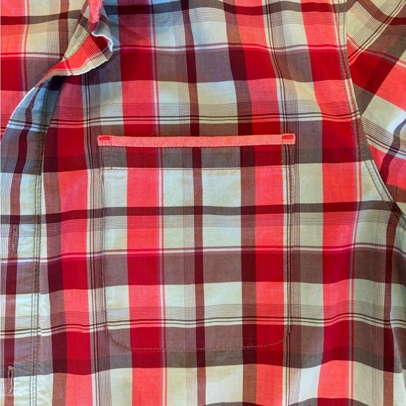 7 Diamonds Plaid Button Up in Teal and Red - Picture 4 of 7